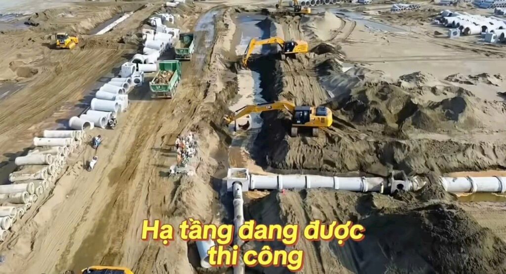vinhomes cần giờ tháng 8-2025: hạ tầng đang được thi công
